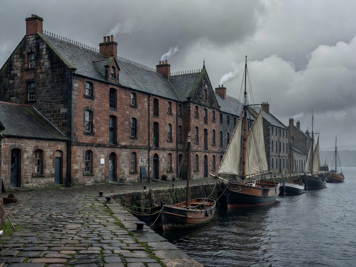 Victorian-era warehouses near Campbeltown harbour